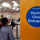 A woman entering a vaccination clinic at PeaceHealth St. Joseph Medical Center Thursday, June 3, 2021, in Bellingham, Washington